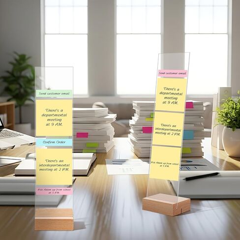 2PCS Monitor Memo Board, Acrylic Monitor Sticky Note Holder for Computer Screen Message Board Holder for Desk Clear Sticky Notes Organizer Portable Desktop Memo Attachment Laptop Office Accessories in Saudi Arabia