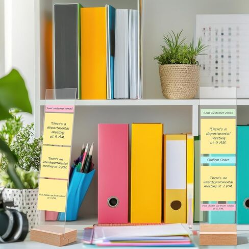 2PCS Monitor Memo Board, Acrylic Monitor Sticky Note Holder for Computer Screen Message Board Holder for Desk Clear Sticky Notes Organizer Portable Desktop Memo Attachment Laptop Office Accessories in Saudi Arabia