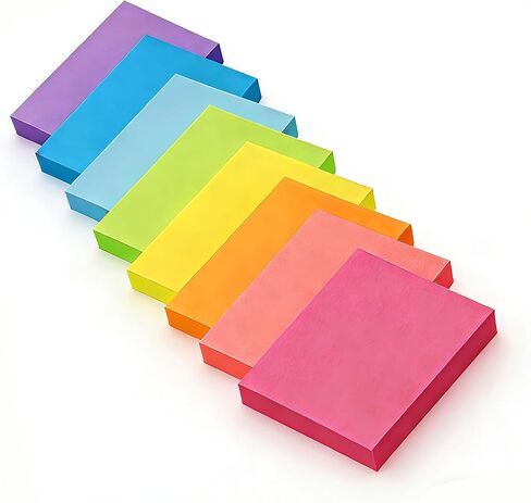 8 Pack Bright Color Sticky Notes 1.5x2 Inch, 100 Sheets/Pad 800 Total, Adhesive Memo Pads for Office School Home Organization in Kuwait