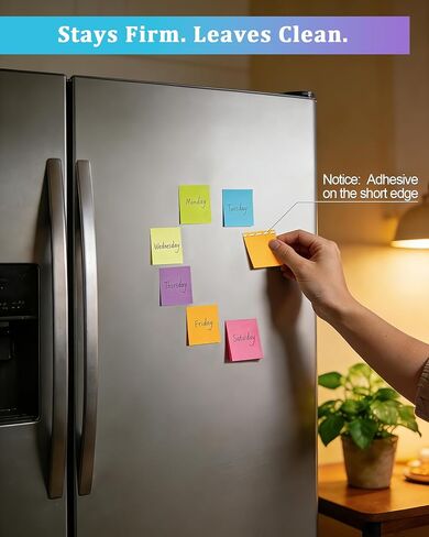 8 Pack Bright Color Sticky Notes 1.5x2 Inch, 100 Sheets/Pad 800 Total, Adhesive Memo Pads for Office School Home Organization in Kuwait