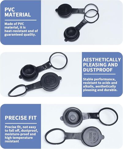 2 حزمة غطاء مقبس ولاعة السجائر 12 فولت غطاء غبار مقاوم للماء، قابس بديل عالمي 21 مم للسيارة البحرية والدراجات النارية ومنفذ طاقة جرار، مطاط PVC أسود in Kuwait