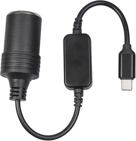 KVAEY USB C ذكر إلى 12 فولت مقبس ولاعة السجائر في السيارة كابل محول أنثى، كابل طاقة محول USB إلى ولاعة السجائر، محول أنثى 10 وات من النوع C لمسجل القيادة GPS (0.98 قدم/ 0.3 متر) in Kuwait
