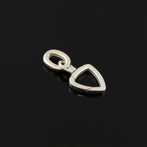 1Pc 925 Sterling Silver Triangle Lobster Clasp with Oval Spring Gate Connector Extenders for Necklace Jewelry Making (Silver, M) in Saudi Arabia