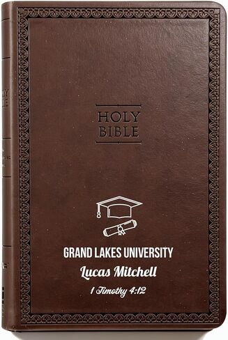 Personalized NLT Bible, Custom Name, School Name, Class of 2026 Design, New Living Translation, Large Print, Value Thinline, Graduation Gift, High School or Collage Graduate, Lavender in Saudi Arabia