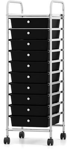 BECOMFORT 15-Drawer Rolling Utility Cart, Storage Cart on Wheels, Teacher Classroom Organizers with Metal Frame & Lockable Wheels, Mobile Trolley Craft Cart for Art Paper Tools School Office Play Room in Saudi Arabia