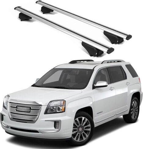 قضبان متقاطعة لحامل السقف ERKUL لسيارة GMC Terrain 2025-2026 | قضبان متقاطعة من الألومنيوم مع قفل مضاد للسرقة على السطح | متوافق مع القضبان المرتفعة - أسود in Kuwait