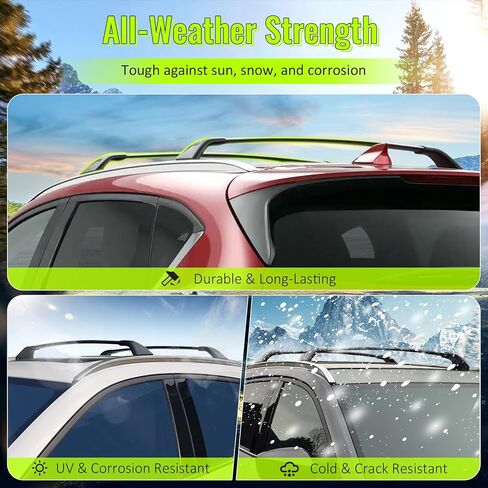 قضبان متقاطعة لحامل السقف، متوافقة مع 2010-2017 Chevy Equinox وGMC Terrain، الألومنيوم الأسود والبلاستيك OEM نمط Crossbars حامل الأمتعة in Kuwait