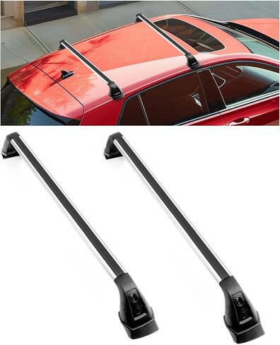 قضبان متقاطعة لحامل السقف من KUAFU متوافقة مع طراز 2015-2021 Volkswagen e-Golf/Golf/GTI 4 أبواب بديلة لـ 5G4-071-126 ألومنيوم + نايلون فضي وأسود in Kuwait