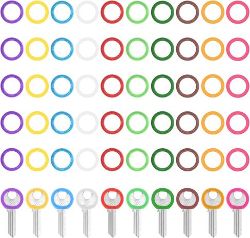 50 Stück Schlüsselkappen، Bunte Schlüssel Kappen 2.4cm Silicon Schlüsselmarkierer Schlüsselabdeckungen Key Caps Covers für Kleine Normale Haustasten (Nicht geeignet für Quadratische) in Kuwait