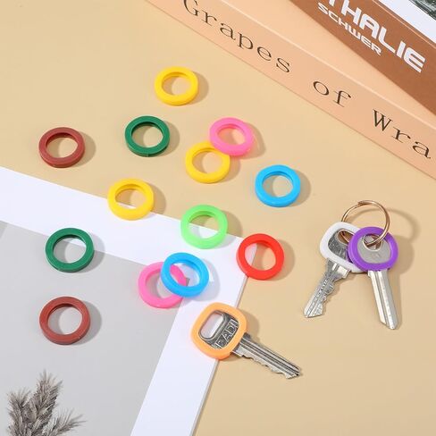 50 Stück Schlüsselkappen، Bunte Schlüssel Kappen 2.4cm Silicon Schlüsselmarkierer Schlüsselabdeckungen Key Caps Covers für Kleine Normale Haustasten (Nicht geeignet für Quadratische) in Kuwait