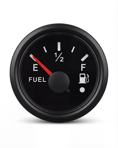 Adjustable Fuel Gauge for Boats, Trucks, RVs, Cars, ATV, Motorcycles, Skid Steer, Any Signal, Ideal for Custom Tank Projects & DIY Builds, IP67 Waterproof, Black Bezel and Dial, 2 inch in Saudi Arabia