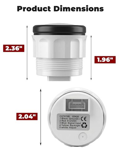 Adjustable Fuel Gauge for Boats, Trucks, RVs, Cars, ATV, Motorcycles, Skid Steer, Any Signal, Ideal for Custom Tank Projects & DIY Builds, IP67 Waterproof, Black Bezel and Dial, 2 inch in Saudi Arabia