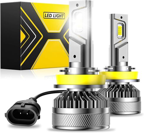 H11/H8/H9 Bulbs Super Bright,6500K Cool White H8 Light Bulbs, 50000+Hours H11 Powersport Bulb with Cooling Fan, Pack of 2 in Saudi Arabia