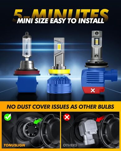 H11/H8/H9 Bulbs Super Bright,6500K Cool White H8 Light Bulbs, 50000+Hours H11 Powersport Bulb with Cooling Fan, Pack of 2 in Saudi Arabia