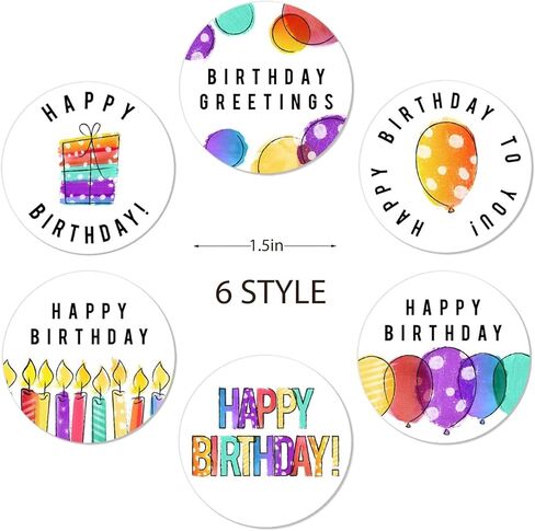 ملصقات عيد ميلاد سعيد - 500 قطعة 1.5 بوصة 6 تصميمات مقاومة للماء ذاتية اللصق ملصقات دائرية ذاتية اللصق للبالغين، أختام مغلف، الحفلات، البطاقات، تغليف الهدايا (ملونة) in Kuwait