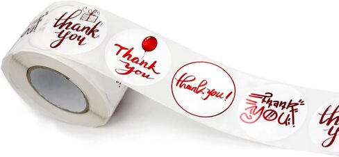 Thank You Stickers Roll 500 PCS Round Red Glossy Foil Seal Stickers 1.5 Inch Thank You Labels for Business 4 Designs in Kuwait