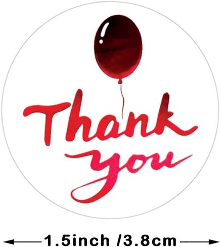 Thank You Stickers Roll 500 PCS Round Red Glossy Foil Seal Stickers 1.5 Inch Thank You Labels for Business 4 Designs in Kuwait