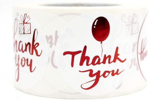 Thank You Stickers Roll 500 PCS Round Red Glossy Foil Seal Stickers 1.5 Inch Thank You Labels for Business 4 Designs in Kuwait