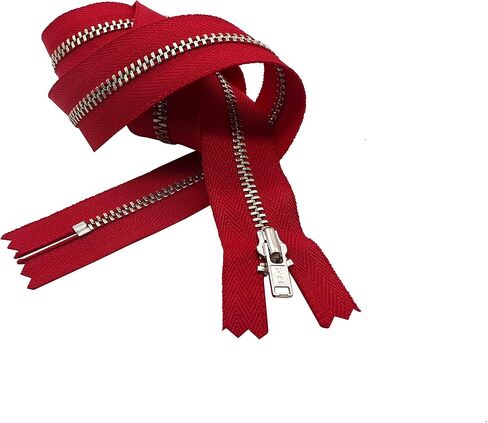 YKK® #3 سحابات سفلية مغلقة وخفيفة الوزن من النيكل المعدني - اختر اللون والطول المناسب لك - صُنع في الولايات المتحدة (سحاب واحد لكل عبوة) (#519 أحمر حقيقي، 14 بوصة) in Kuwait