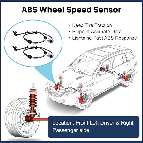 ABS عجلة السرعة الاستشعار الجبهة اليسرى اليمنى يناسب لنيسان فرونتير باثفايندر Xterra 2005 2006 2007 2008 2009 2010 2011 2012 2013 2014 2015 2016 2017، 09-12 سوزوكي خط الاستواء، سائق الركاب، ALS625 in Kuwait