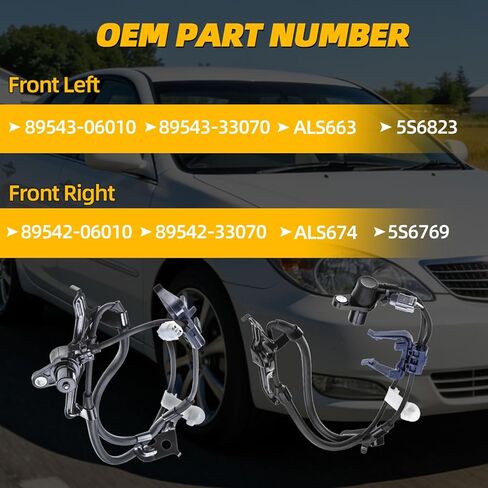 2PC Front ABS Wheel Speed Sensors Compatible with Toyota Camry 2002-2006,for Solara 2004-2008,for Lexus ES330 2002-2006, Front Left and Right Sensors Replace# 89543-06010 89542-06010 in Saudi Arabia