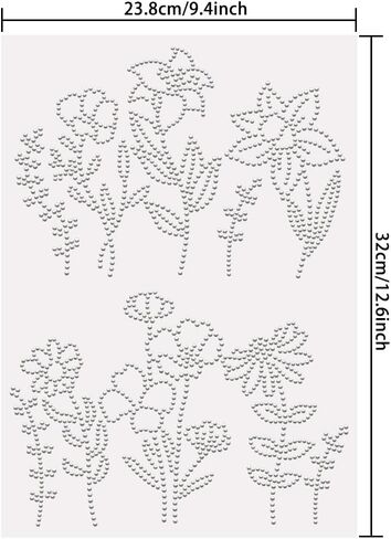 SUPERDANT Flowers Iron on Rhinestones for Clothes White Flower Crystal Heat Transfer Stickers Iron on Decals Rhinestone Patches for Woman T-Shirt Clothing Hoodie Jackets DIY Art Craft Gifts in Kuwait