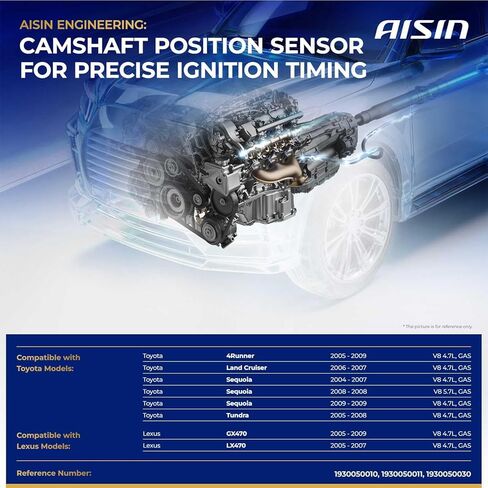 مستشعر موضع عمود الكامات AISIN AFTERMARKET CMST-00219 - متوافق مع Toyota Land Cruiser 2006-2007، 4Runner 2005-2009، Tundra 2005-2008، Sequoia 2004-2009، Lexus GX470 2005-2009، LX470 2005-2007 in Kuwait