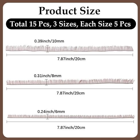 CRASPIRE 15Pcs 3 Styles Doll Eyelashes Strips BJD False Eyelashes Accessories Making Supplies 6mm 8mm 10mm Black Fake Lashes for DIY Craft Making Cartoon Character Make Up in Saudi Arabia