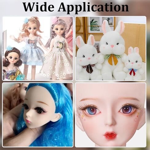 CRASPIRE 15Pcs 3 Styles Doll Eyelashes Strips BJD False Eyelashes Accessories Making Supplies 6mm 8mm 10mm Black Fake Lashes for DIY Craft Making Cartoon Character Make Up in Saudi Arabia