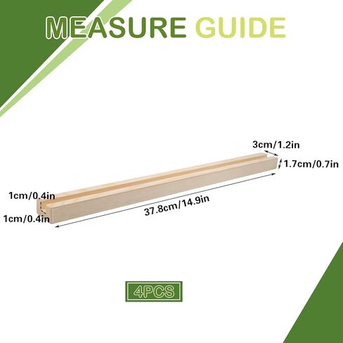 4 عبوات من حامل عرض البطاقات الرياضية للجدار، حامل بطاقات تجارية خشبي مقاس 15 × 1.2 × 0.7 بوصة مع لاصق نانو مزدوج الجوانب، حامل بطاقة تحميل علوي لعرض إطار بطاقة البيسبول لمتجر المنزل in Kuwait