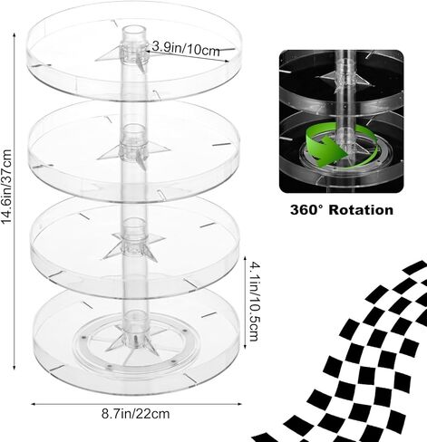 4-Tier Clear Display Case, 1/64 Scale Toy Car Storage Case Compatible with Hot Wheels Matchbox Car (Cars No Longer Than 3.5 in), Freestanding Storage with 4 Levels Max 45-55 Cars in Saudi Arabia
