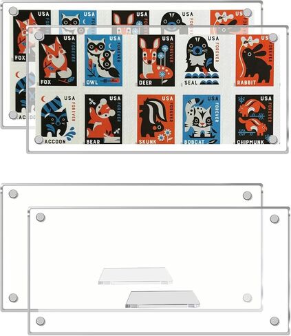 2 Pack Dollar Bill Frame Display, 7.8x3.9 Inch Acrylic Dollar Bill Holder, Magnet Dollar Bill Display Case for Currency, Tickets, Banknotes, and Stamps in Saudi Arabia