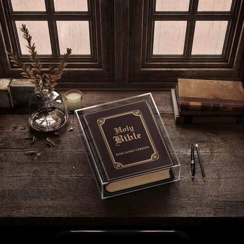 Clear Display Case for Bible, Acrylic Vertical & Horizontal Display Case, Book Display Case Family Bible Organizer Box for Book Jewelry Collector, 11.8 x 9.7 x 2.87 inch in Kuwait