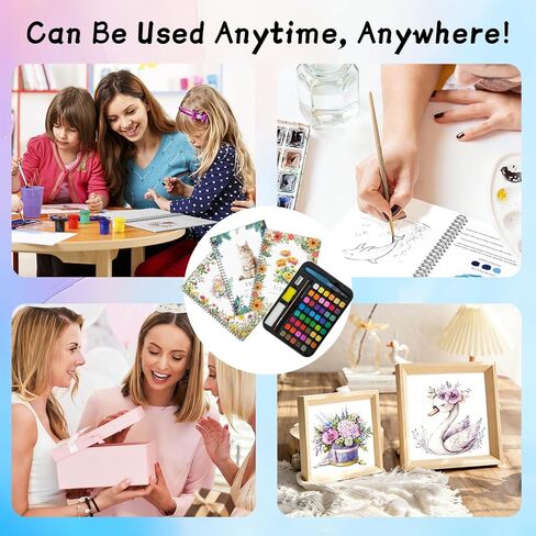 48 Colors Watercolor Workbook Paint Set for Adults-Create 30 Beautiful Paintings,Complete Water Colors Paint Adult Set for Beginners&Artists 3 Pack in Saudi Arabia