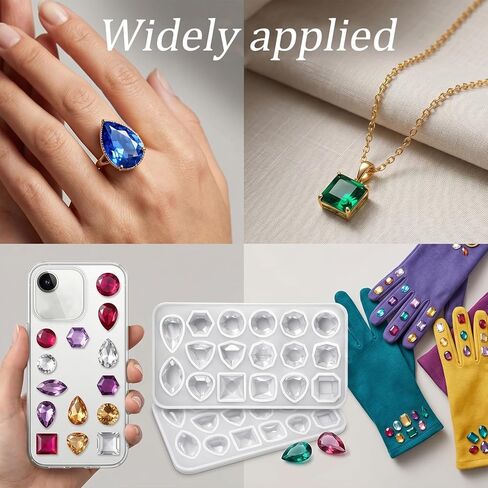 2 Pcs Gemstone Silicone Mold, Resin Jewelry Molds Silicone Pendant Epoxy Molds Jewelry Casting Mold for Making Earrings Jewelries Making DIY Crafting Projects in Saudi Arabia