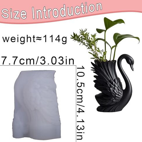 1Pc Swan Resin Silicone Jar Mold Elegant Animal Bird Candle Epoxy Casting Mold for DIY Home Decor Art Crafts Flower Vase Pen Holder Candle Holder Succulent Planter Handmade Gifts in Saudi Arabia