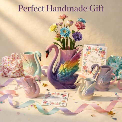 1Pc Swan Resin Silicone Jar Mold Elegant Animal Bird Candle Epoxy Casting Mold for DIY Home Decor Art Crafts Flower Vase Pen Holder Candle Holder Succulent Planter Handmade Gifts in Saudi Arabia