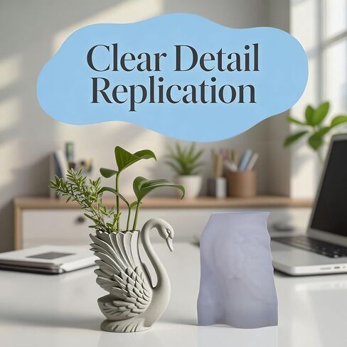 1Pc Swan Resin Silicone Jar Mold Elegant Animal Bird Candle Epoxy Casting Mold for DIY Home Decor Art Crafts Flower Vase Pen Holder Candle Holder Succulent Planter Handmade Gifts in Saudi Arabia
