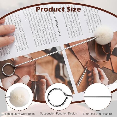 20Pcs Wool Daubers with Metal Handle, Ball Brush, Leather Dye Applicator Brushes, Wool Balls Dauber Dyeing Applicator for Dyeing, Staining & DIY Craft Projects in Kuwait