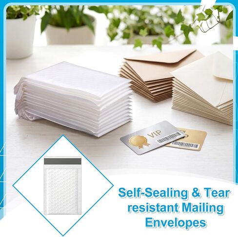 250 Pack Bubble Mailers 3.5 x 5 Inch Padded Envelopes Small Self Sealed Card Shipping Bubble Mailer Opaque Waterproof Padded Envelopes for Jewelry Makeup Gifts DIY Kits Business Supplies in Saudi Arabia