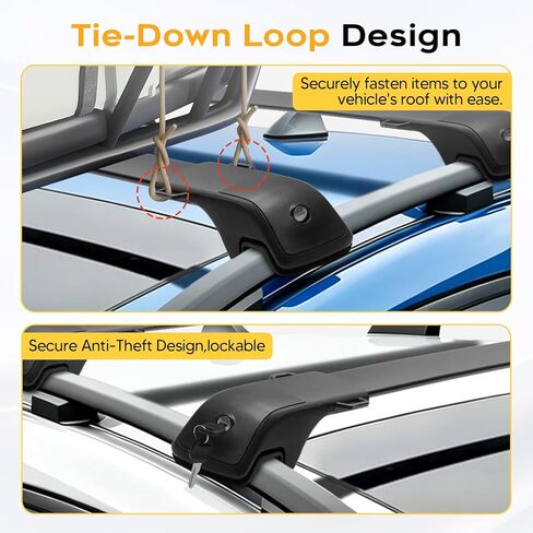 قضبان متقاطعة لرف السقف Powerty 300LBS لملحقات Toyota 4Runner لعام 2025-2026 مع قضبان جانبية مرتفعة، وقضبان متقاطعة للسقف من الألومنيوم قابلة للقفل على السطح حامل أرفف الأمتعة لتويوتا 4Runner in Kuwait