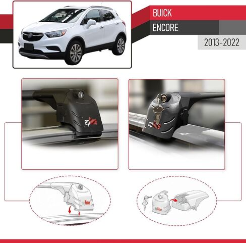 Compatible with Buick Encore 2013-2022 ACE-2 Model Car Roof Rack Cross Bar Black Aluminium 2 Bars in Saudi Arabia