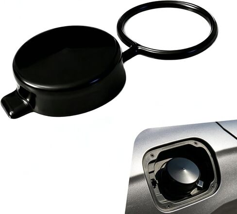 Capless Gas Cap Cover, Dustproof Capless Gas Cap with Tether 2.375Inch ID, Waterproof Gas Cap Replacement, Universal Fuel Tank Caps Accessories for Car, SUV, Truck (Black) in Saudi Arabia