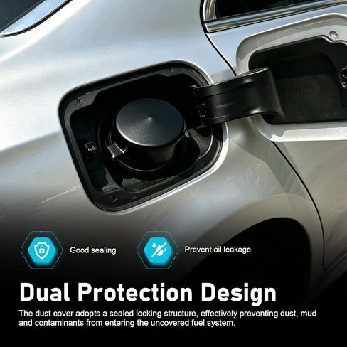 Capless Gas Cap Cover, Dustproof Capless Gas Cap with Tether 2.375Inch ID, Waterproof Gas Cap Replacement, Universal Fuel Tank Caps Accessories for Car, SUV, Truck (Black) in Saudi Arabia