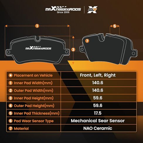 maXpeedingrods P-2019 D2019 P2019 Ceramic Front Brake Pads for Buick Encore 2018-2022, for Chevrolet Trax 2018-2022 All Trim Levels Front in Kuwait