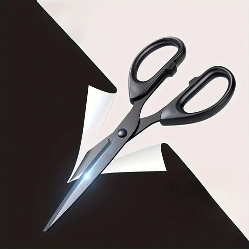 1pc of Large,Thick Black Scissors with a Black Anti-Rust Finish And a Non-Stick Coating,Suitable for Various Uses in Daily Home in Kuwait