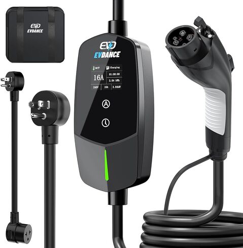 EV Charger (32Amp, 240V, NEMA 14-50P), 7.68kw Portable Level 2 EV Charger with 25ft Cable, Adjustable Current/Delay Chargin for Home Level 2 in Saudi Arabia