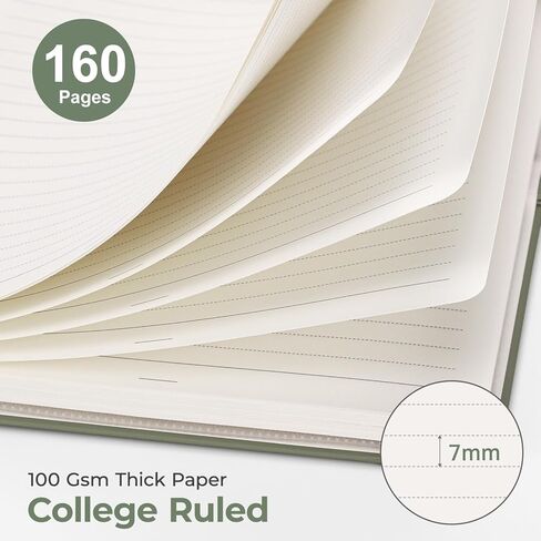 AHGXG Spiral Journal Notebook, 160 Lined Pages, A5 Medium Size (5.7'' x 8.3''), for Men & Women, Journaling, Writing, Work & Office, Hardcover, 100 GSM Thick Paper (Light Green) in Kuwait