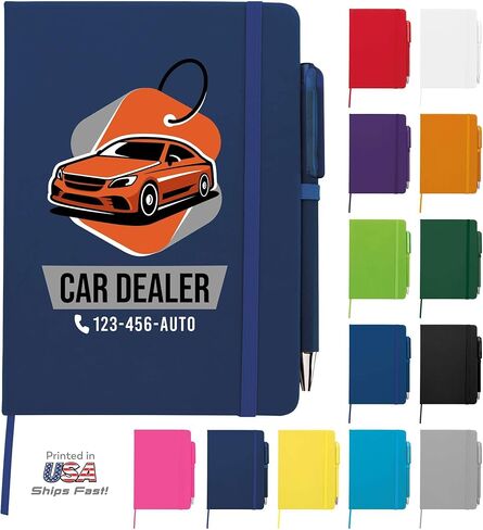 Personalized Notebook Journal – Customized Notebook with Name, Text or Logo - 100 Page Custom Journal 5" x 7". Leatherette Hardcover & Pen - Green 1 Pack in Saudi Arabia