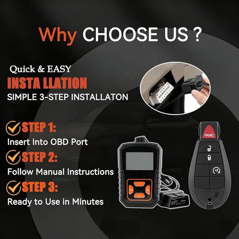 DIY Key Fob Kit Replacement 2008 2009 2010 2011 2012 Dodge Ram 1500 2500 3500 Journey Challenger Grand Caravan Jeep Grand Keyless Entry Remote Key IYZ-C01C with Simple Key OBD Tool for At Home in Saudi Arabia